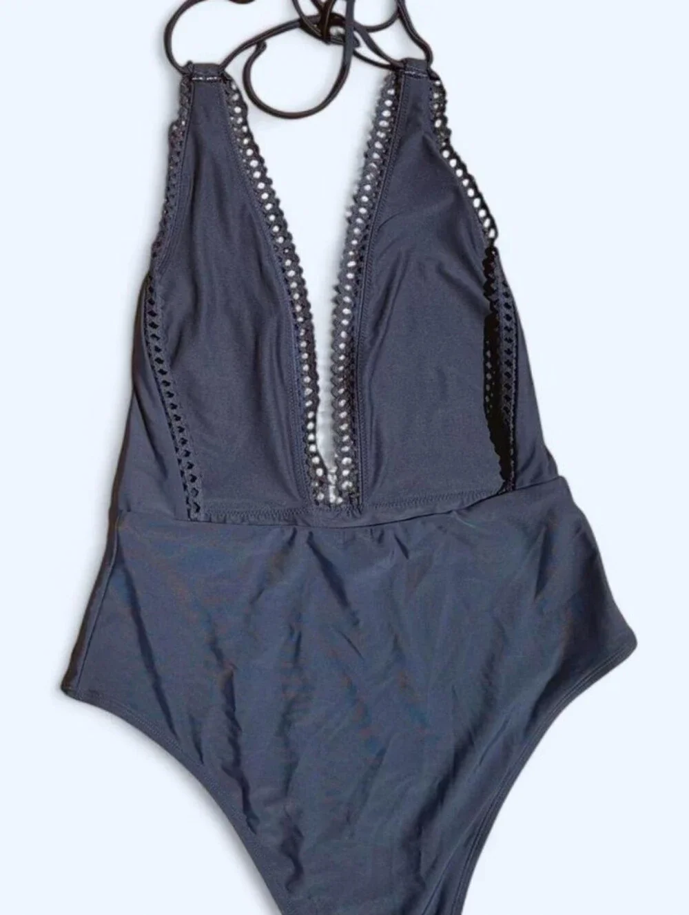 Aerie Navy Plunge One Piece Swim